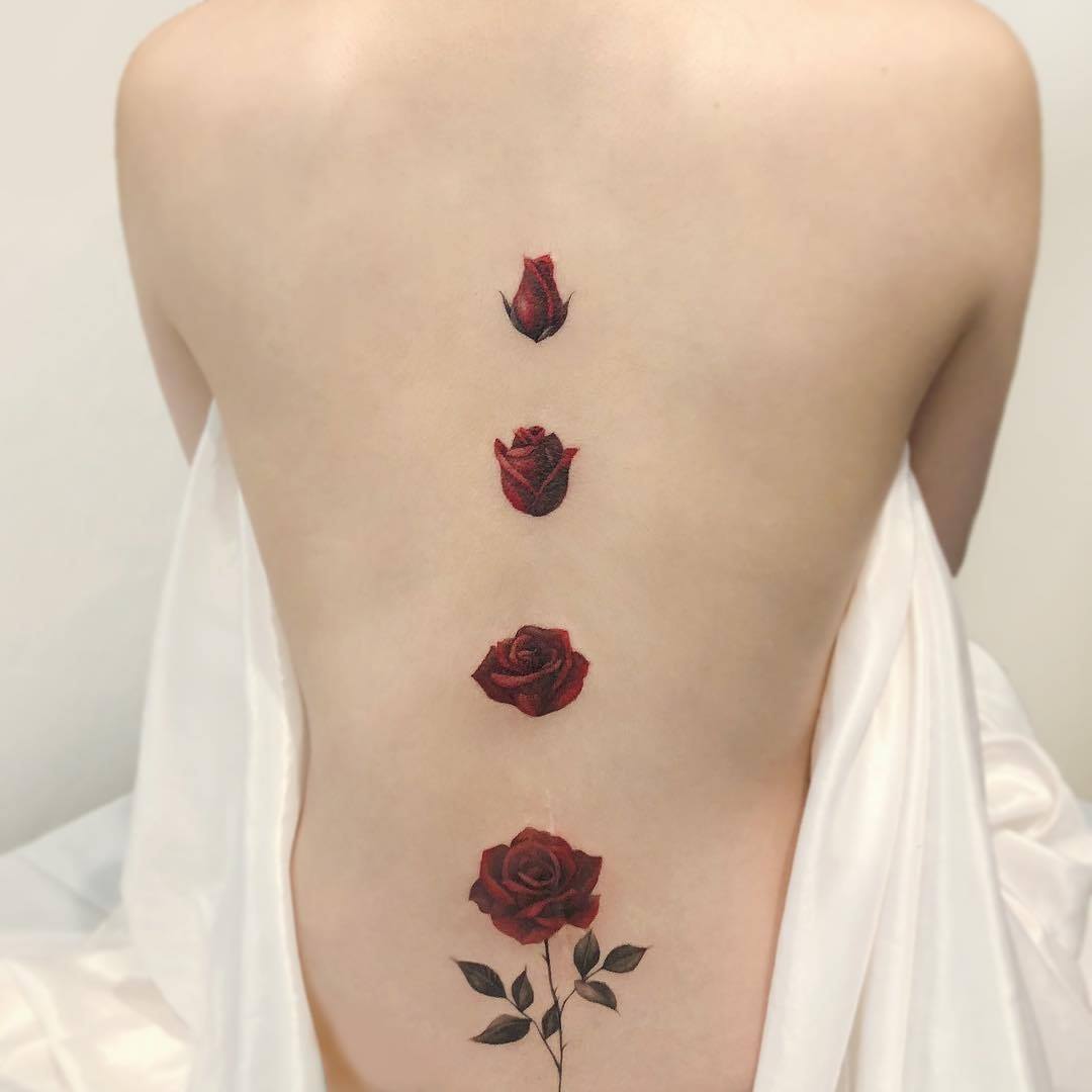 Hình xăm hoa hồng Micae tattoo